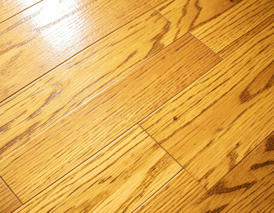Newly installed oak hardwood floor
